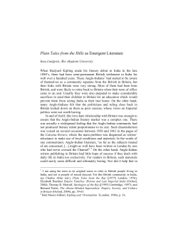 Plain Tales from the Hills as Emergent Literature