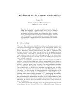 The Misuse of RC4 in Microsoft Word and Excel