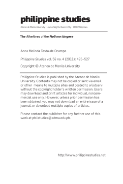 The Afterlives of the Noli me t&aacute;ngere