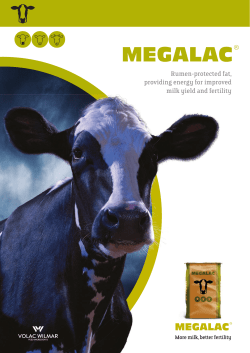 Rumen-protected fat, providing energy for improved milk yield and