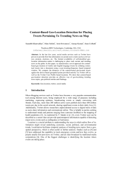 Content-Based Geo-Location Detection for Placing Tweets