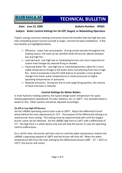 HP603 - Boiler Control Settings