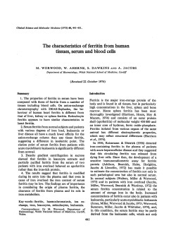 The characteristics of ferritin from human tissues, serum and blood
