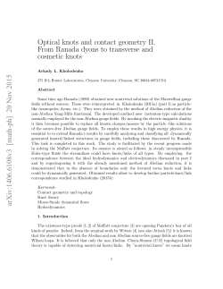 Optical knots and contact geometry II. From