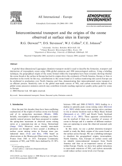 Intercontinental transport and the origins of the ozone observed at