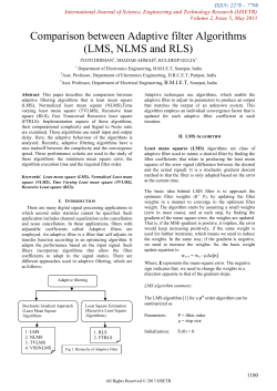 Comparison between Adaptive filter Algorithms