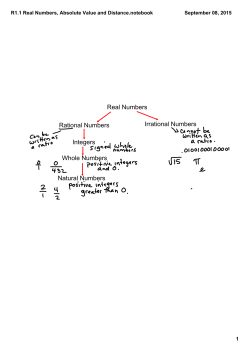 R1.1 Real Numbers, Absolute Value and Distance.notebook