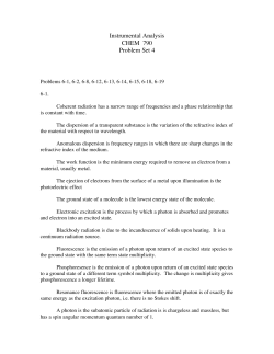 Instrumental Analysis CHEM 790 Problem Set 4