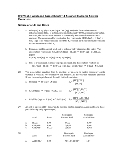 Unit 6-2 (Chapter 14-Acids and Bases) Assigned