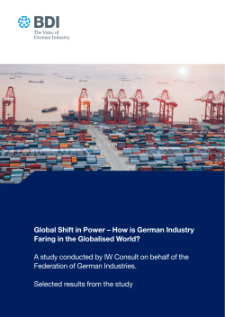 Global Shift in Power &ndash; How is German Industry Faring in the