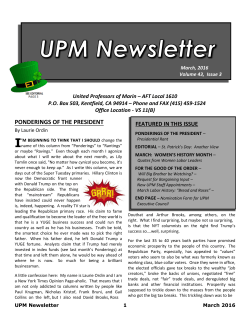 ponderings of the president - UNITED PROFESSORS of MARIN