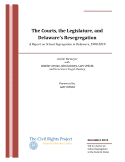 The Courts, the Legislature, and Delaware`s Resegregation