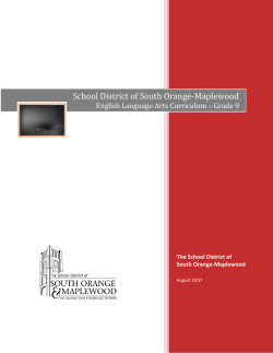 Grade 9 English 1 Curriculum - South Orange
