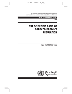 the scientific basis of tobacco product regulation