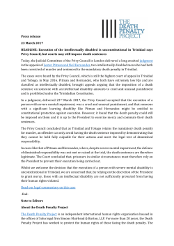 press release here - Doughty Street Chambers