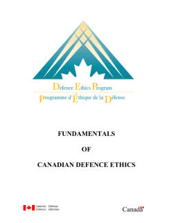 Fundamentals of Canadian Defence Ethics