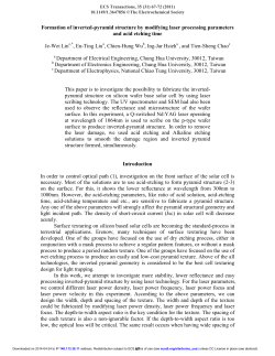 Formation of inverted-pyramid structure by modifying laser