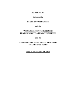 AGREEMENT between the STATE OF WISCONSIN and the