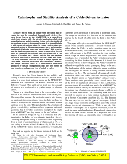 Catastrophe and Stability Analysis of a Cable