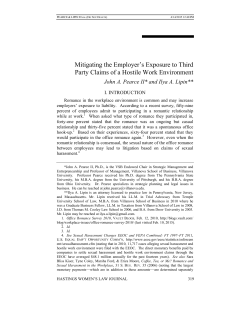 Mitigating the Employer`s Exposure to Third Party