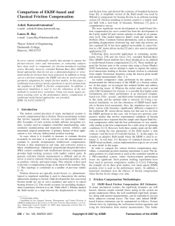 Comparison of EKBF-based and Classical Friction