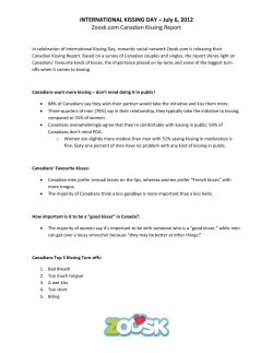 Canadian Kissing Report - Paradigm Public Relations