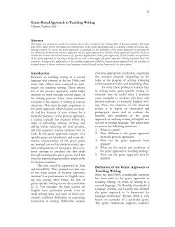 Genre-Based Approach to Teaching Writing Miyoun (Sophia) Kim