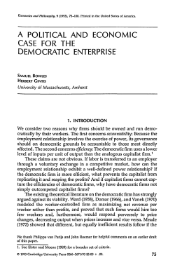 a political and economic case for the democratic