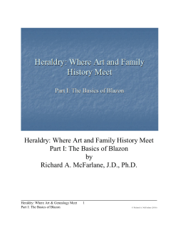 Heraldry: Where Art and Family History Meet Part I: The Basics of