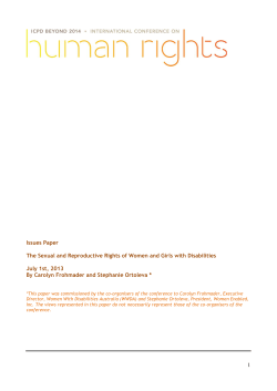 The sexual and reproductive rights of women and girls with disabilities