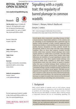 Signalling with a cryptic trait: the regularity of barred plumage in