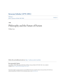Philosophy and the Future of Fiction - SUrface