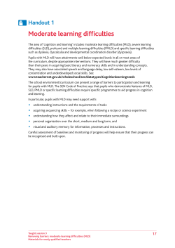 Moderate learning difficulties