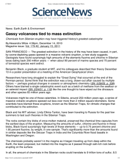 Gassy volcanoes tied to mass extinction