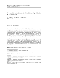 A Game Theoretical Analysis of the Mating Sign Behavior in the