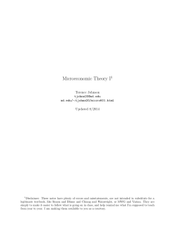 Microeconomic Theory I