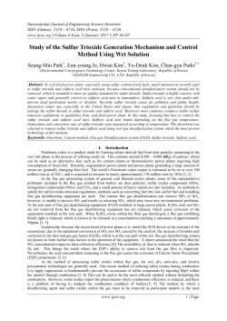 Study of the Sulfur Trioxide Generation Mechanism and Control