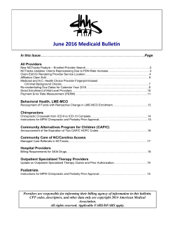 June 2016 Medicaid Bulletin