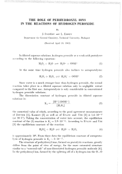 the role of perhydroxyl ions in the reactions of hydrogen peroxide