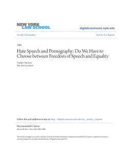 Hate Speech and Pornography: Do We Have to Choose between