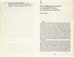 Parent-Offspring Interactions in Anthropoid Pri1nates: An