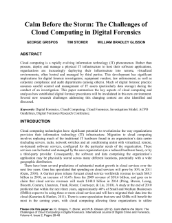 Calm Before the Storm: The Challenges of Cloud Computing in