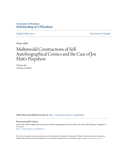 Autobiographical Comics and the Case of Joe Matt`s Peepshow