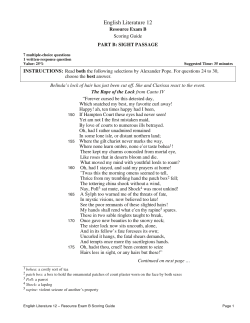English Literature 12 Resource Exam B Scoring Guide