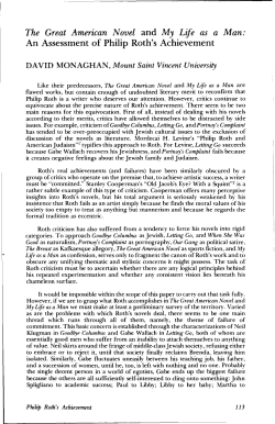 The Great American Novel and My Life as a Man: An Assessment of