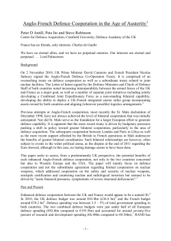 Anglo-French Defence Co-Op in the Age of Austerity (RUSI Def Sys)
