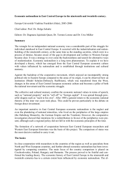 Economic nationalism in East Central Europe in the nineteenth and
