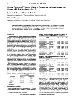 Excess Volumes of Ternary Mixtures Containing p