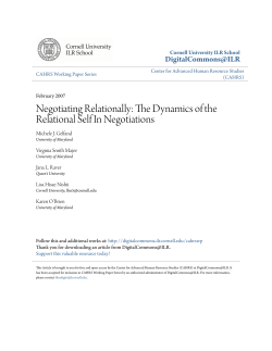 Negotiating Relationally - DigitalCommons@ILR