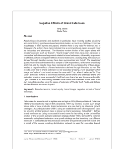 Negative Effects of Brand Extension